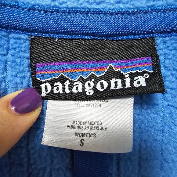 Women's Vintage Patagonia Regulator Blue Fleece Full Zip Jacket Size Small - Picture 3 of 10